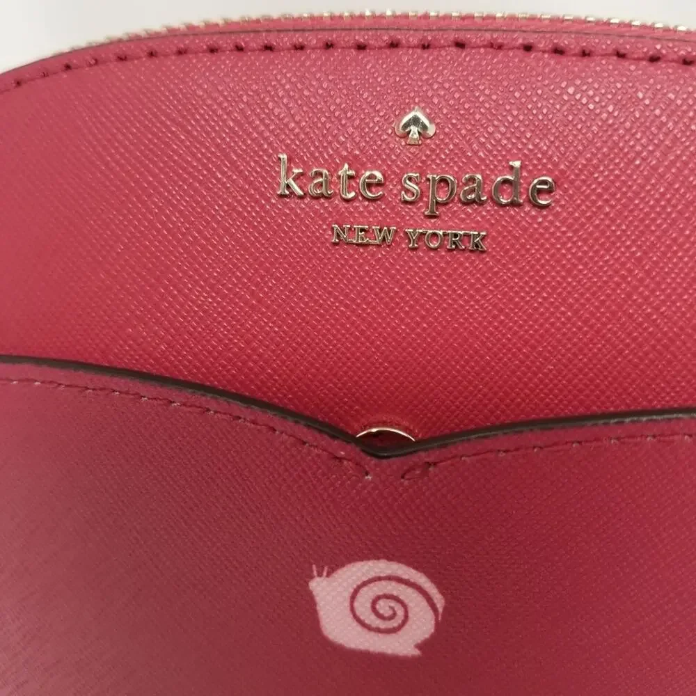 Kate Spade NEW Red Multi Dome Crossbody‎ Chain and Leather Zipper Closer Purse